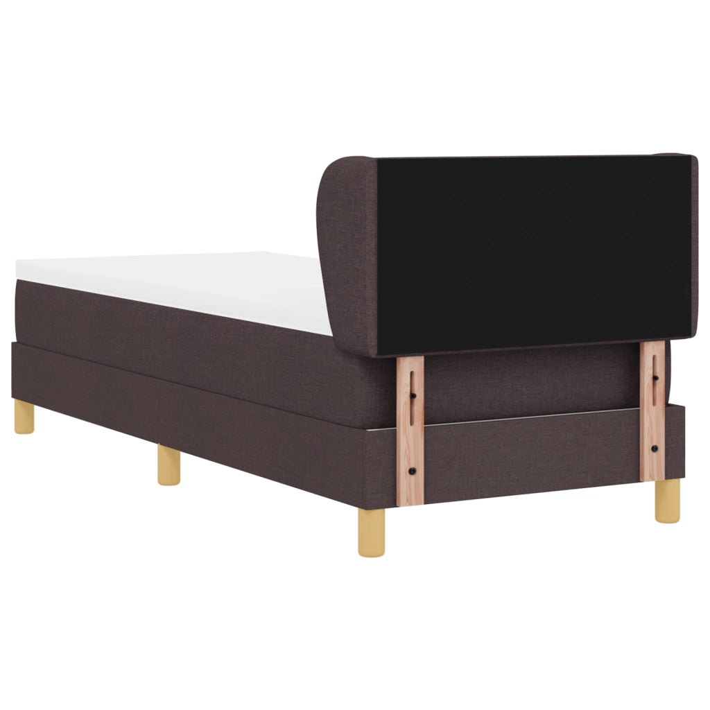 Letto con Box Spring e Materasso - Marrone Scuro, 80x200 cm, Tessuto