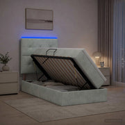 Letto con contenitore LED e materasso Grigio Chiaro 3460110
