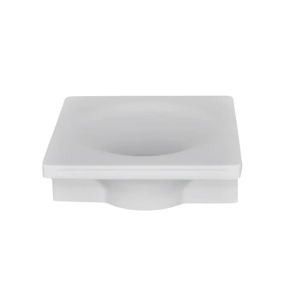 Portafaretto da incasso in gesso 120x120mm, foro 125x125mm, compatibile con faretti GU10, design a scomparsa