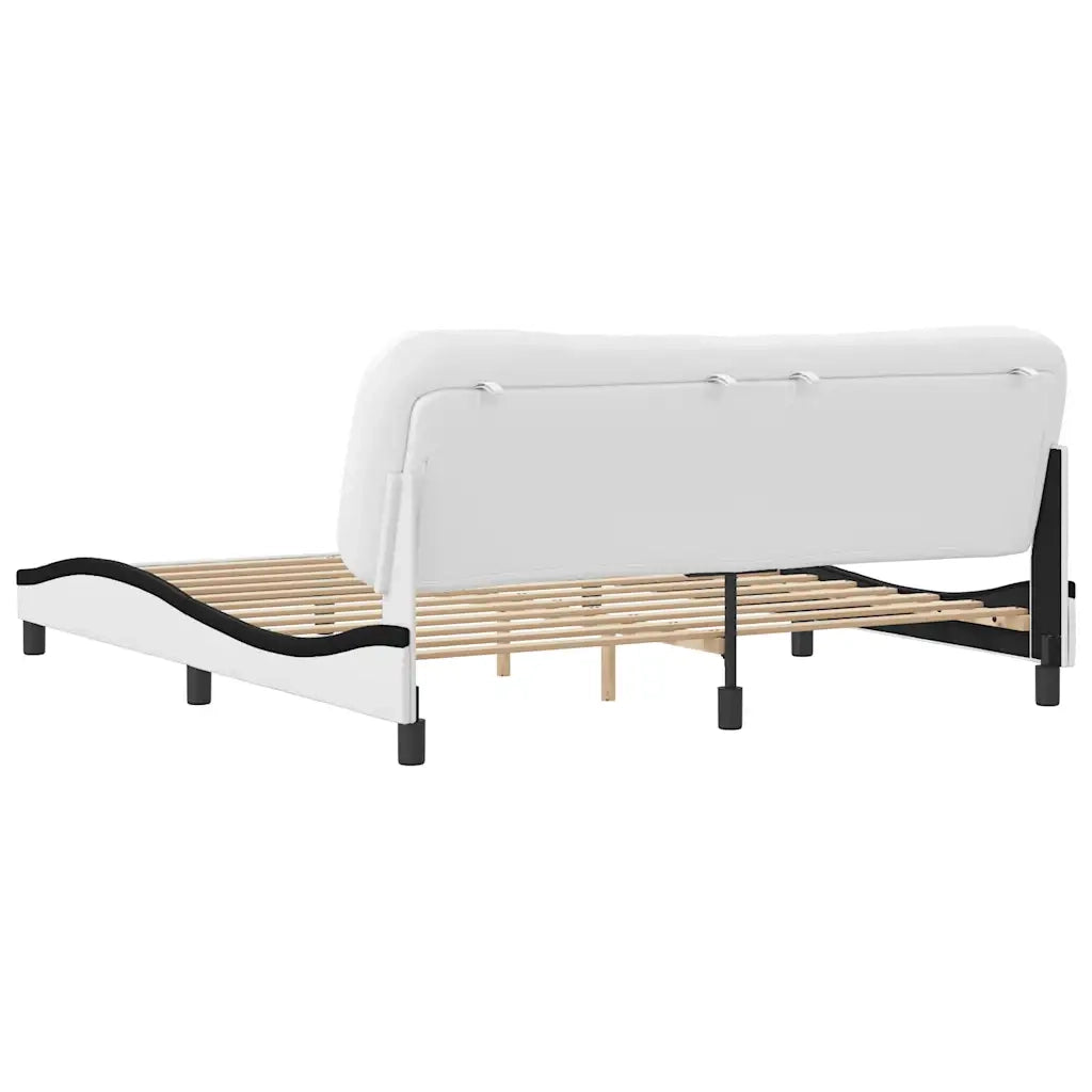 Giroletto senza Materasso Hvar Bianco e Nero 180x200 cm in Similpelle 3208022
