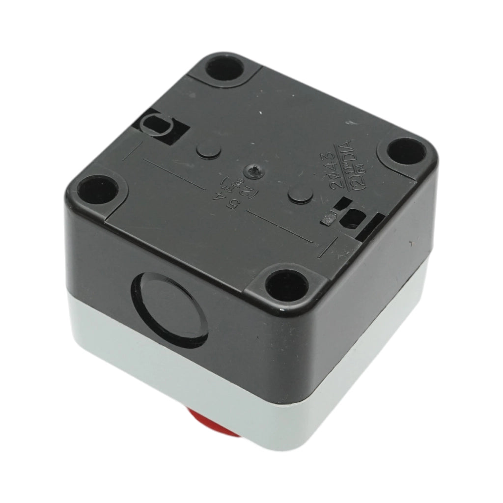 Pulsante di arresto di emergenza con alloggiamento a fungo rosso con ritorno 1NC 40mm Breckner Germany