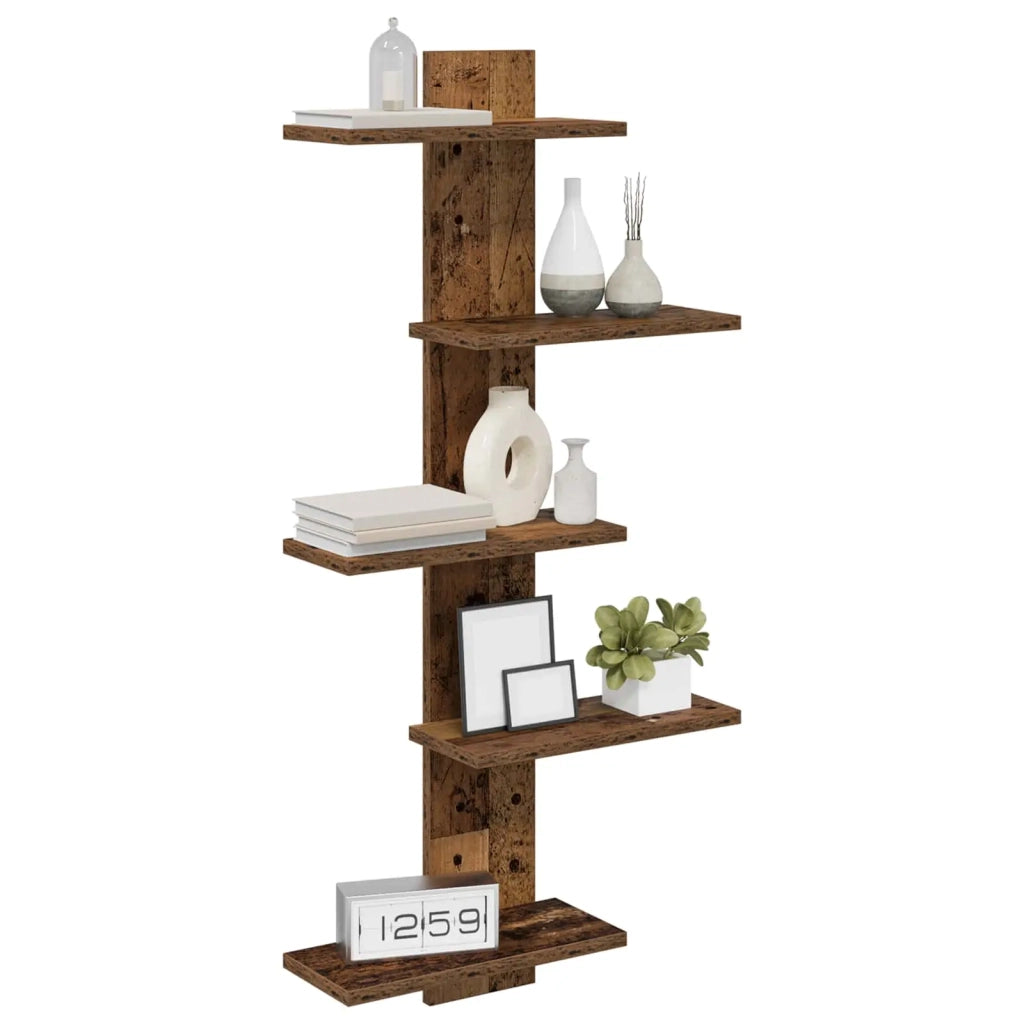 Mensola a muro flottante Legno antico 48,5 x 15 x 101 cm 8012202