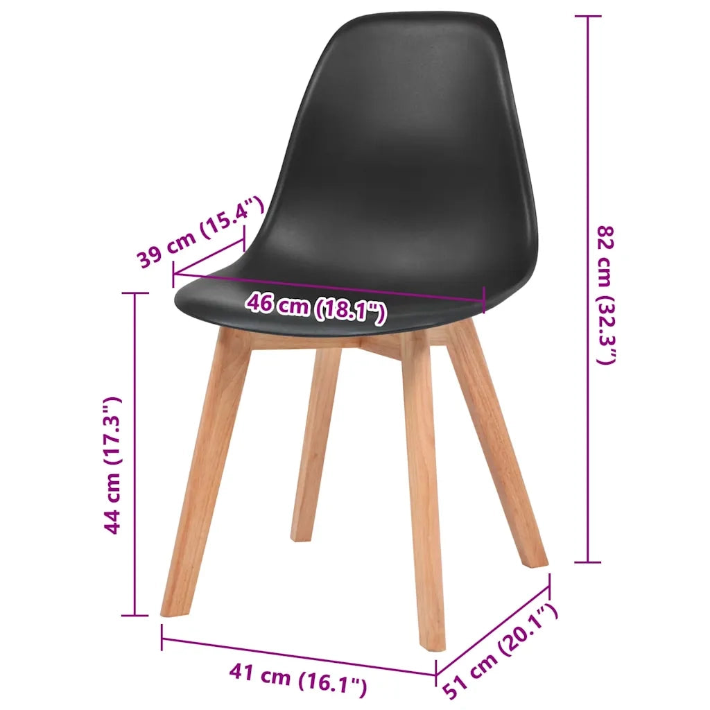 Sedie da Pranzo 6 pz Nere in Plastica cod mxl 13497