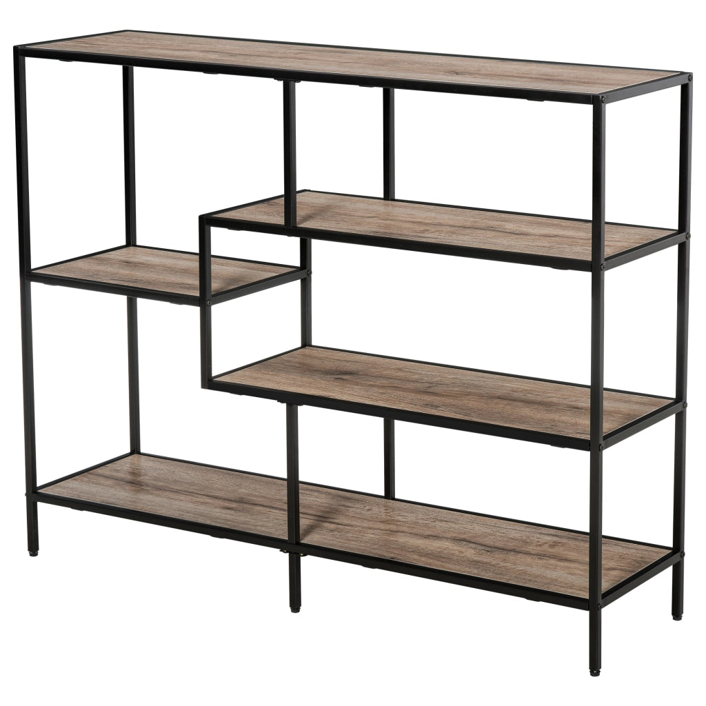 EasyComfort Scaffale Libreria Asimmetrica Stile Industriale in Legno e Metallo