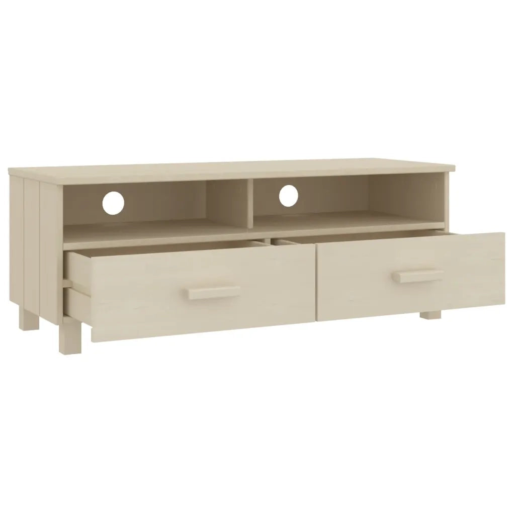 Mobile TV-Credenza TV-Console TV HAMAR ambra 106x40x40 cm in Legno Massello di Pino