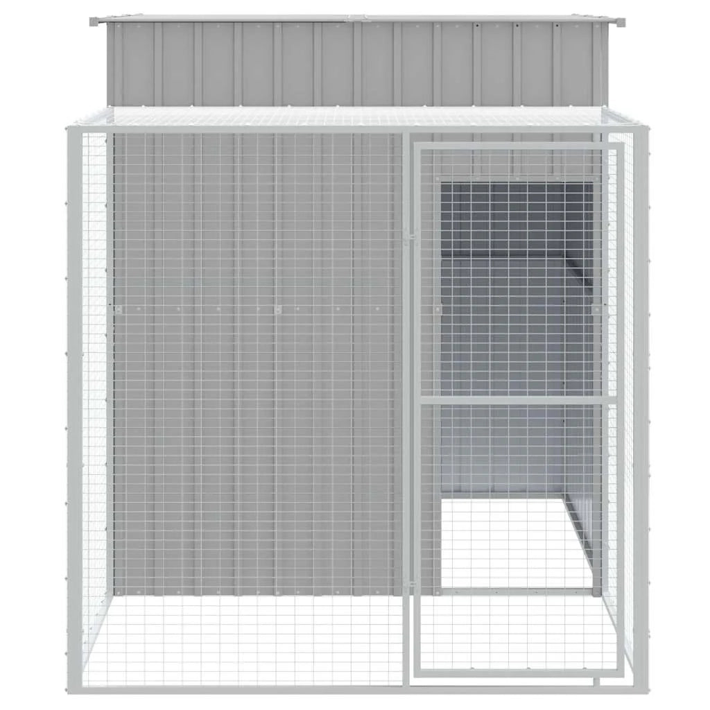 Pollaio/recinto con recinto chiaro 165 x 251 x 181 cm acciaio zincato grigio 02_0043964