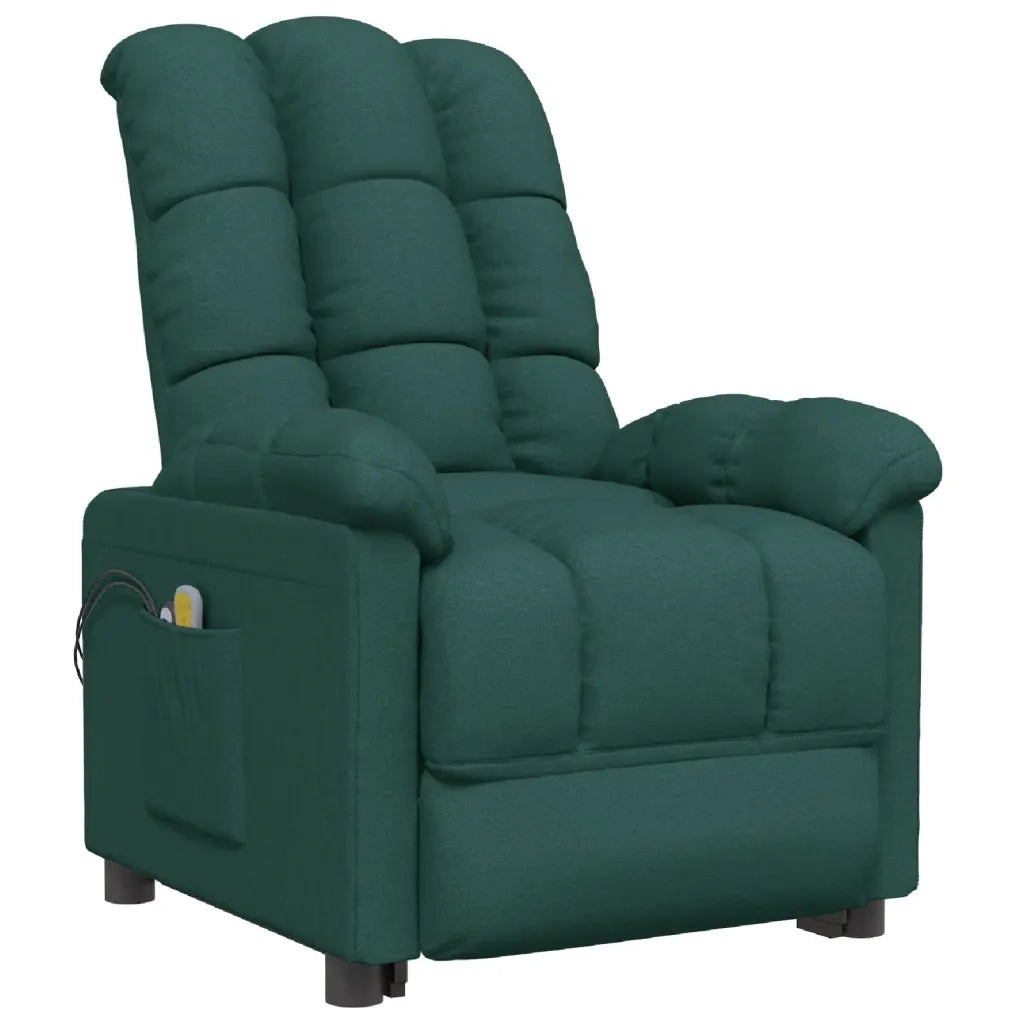 Poltrona Elettrica Massaggiante Verde Scuro in Tessuto cod mxl 31832