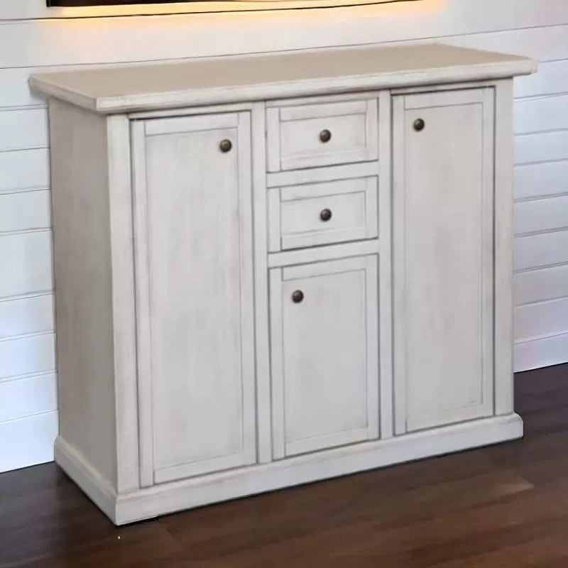 Madia credenza 3 porte 2 cassetti bianco anticato 100 x 39 x 85 (392) - Mobili 2G