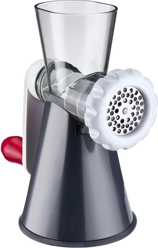 Macchina per tagliare carne - dischi perforati - plastica - acciaio inossidabile - bianco - grigio scuro - rosa Macchina per tritare carne