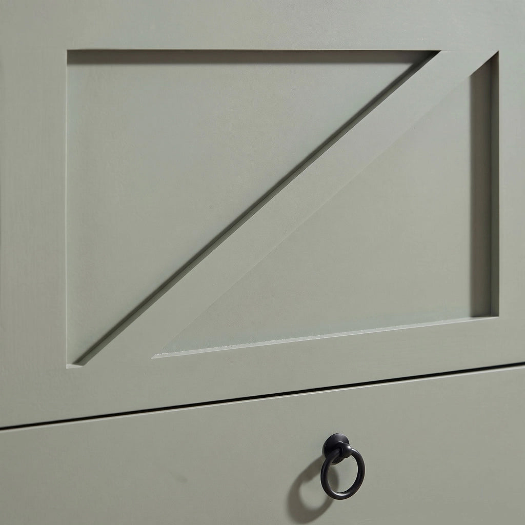 Kura - Cassapanca contenitore 100x50x40 cm Portaoggetti con Cerniere di Sicurezza e con Cassettiera in Legno Salvia
