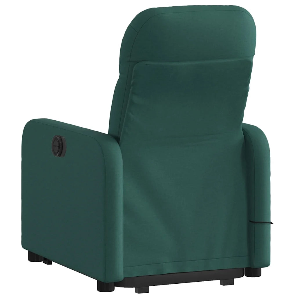 Divano Sedia-Poltrona Alzapersona Massaggiante Verde Scuro in Tessuto 621955