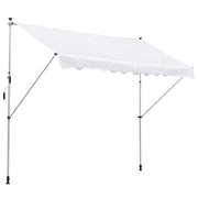 Tenda da Sole 3x1.5 m ¨C Zephmum ¨C Bianco con Manovella e Struttura Telescopica