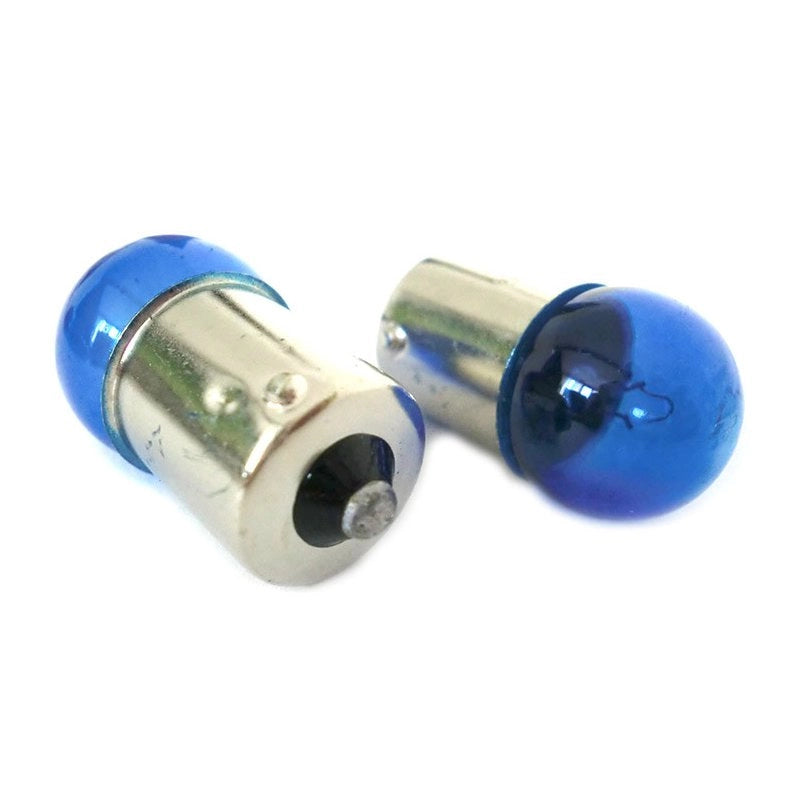 Coppia 2 Lampade Alogena G18 BA15S R10W 12V 10W Luci Posizione Colore Azzurro