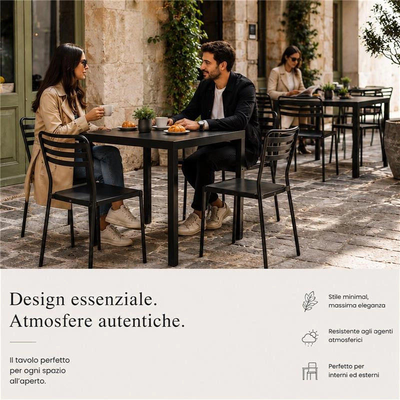 TAVOLO ANNA AUTOLIVELLANTE  E SMONTABILE 70X70 CM COLORE  NERO