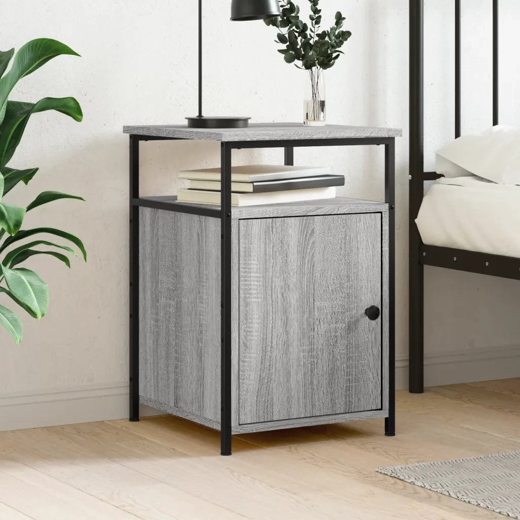 Comodino Grigio Sonoma 40x42x60 cm in Legno Multistratocod mxl 78355