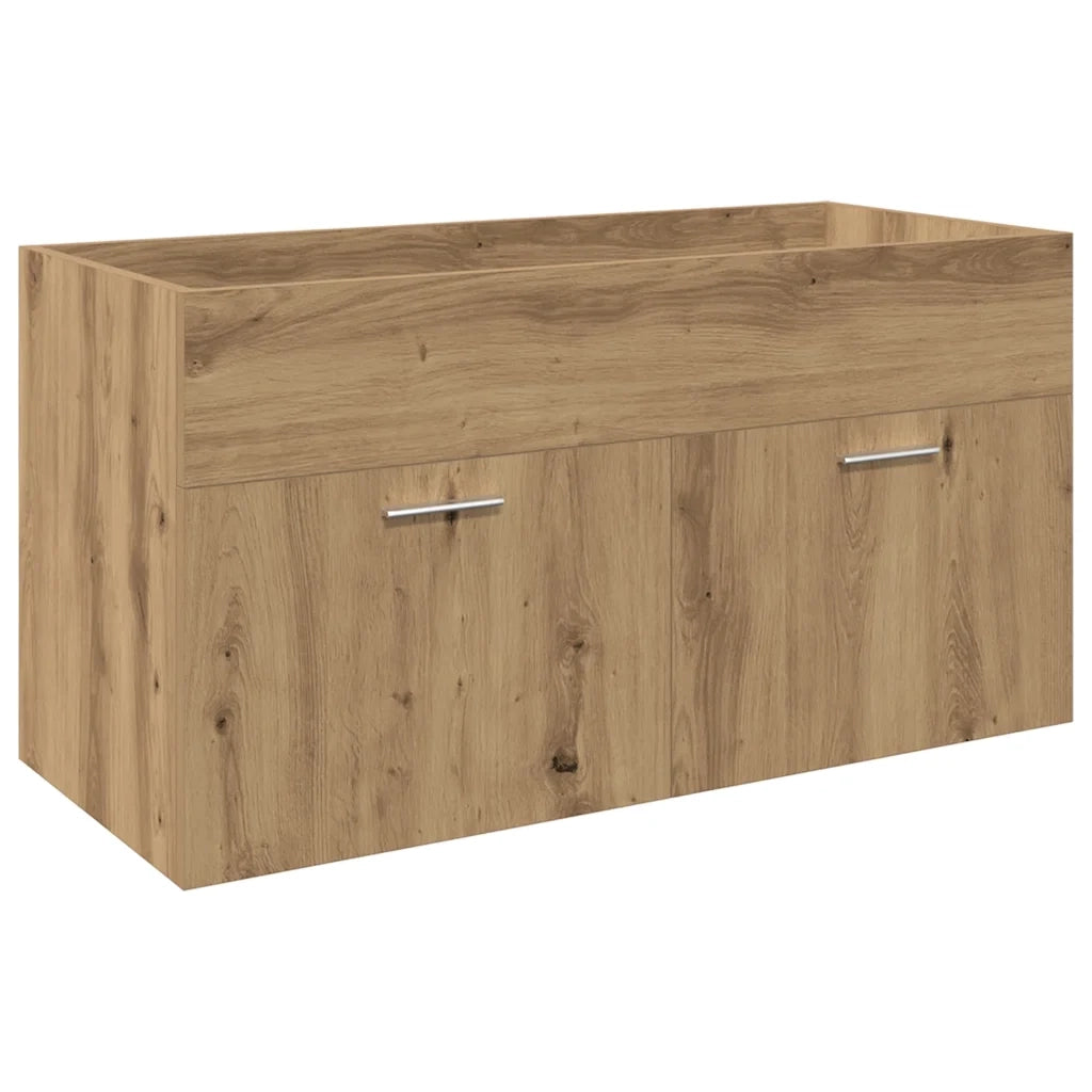 Mobile Bagno Lavabo Integrato Rovere Artigianale in Truciolato 3328910
