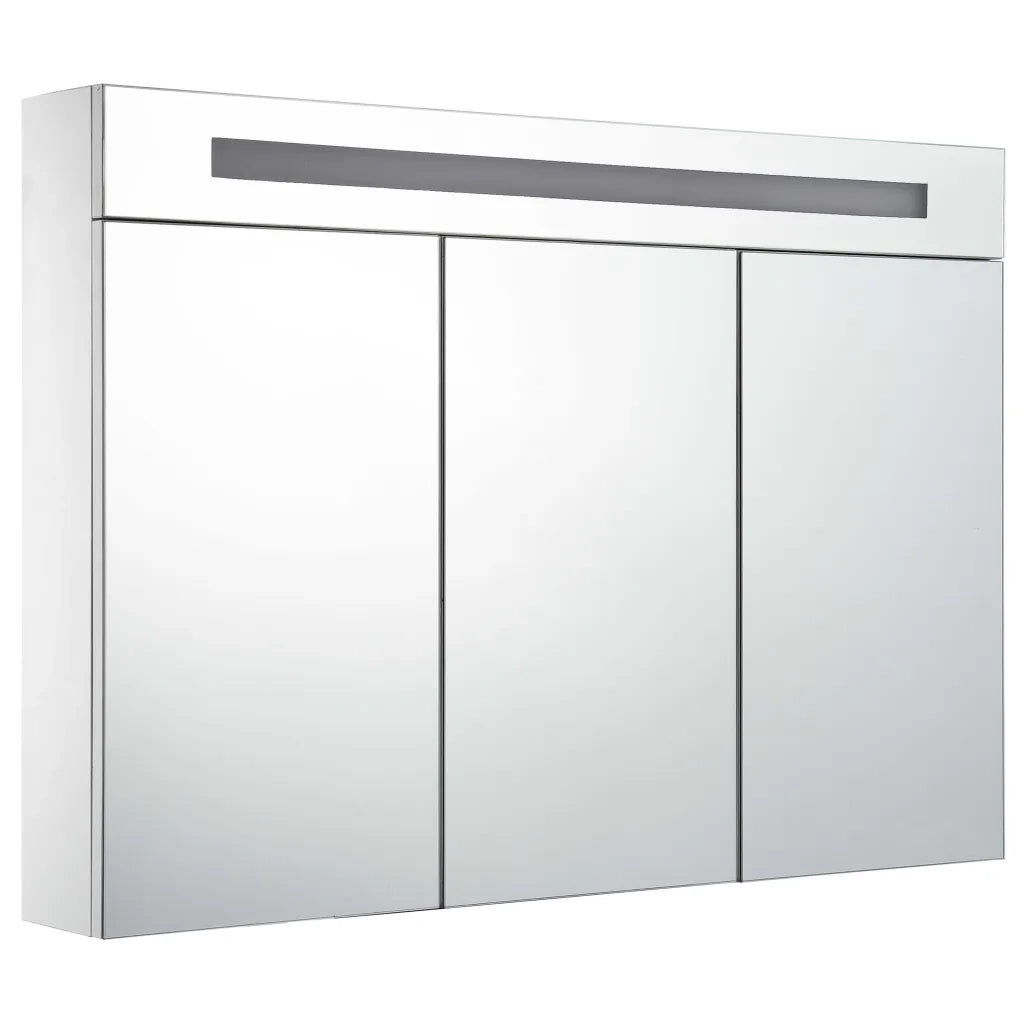 Armadietto Bagno con Specchio e LED 88x13x62 cm 285121