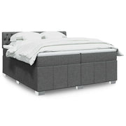 Giroletto a Molle con Materasso Grigio Scuro 200x200 cm Tessuto 3289483