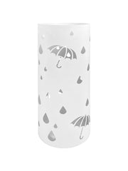 Portaombrelli Interno Esterno  Elegante in Metallo Con Ganci Per Ombrellini Design Moderno Modello 3 Bianco