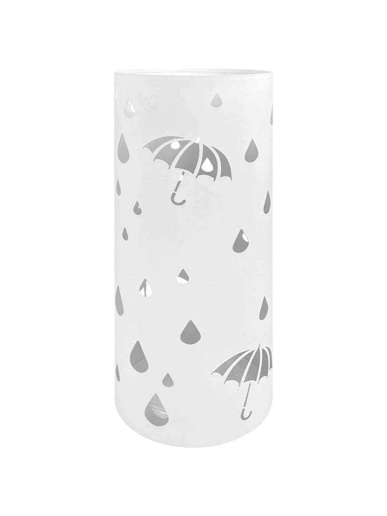 Portaombrelli Interno Esterno  Elegante in Metallo Con Ganci Per Ombrellini Design Moderno Modello 3 Bianco