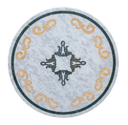 Biscottini PIANO TAVOLO ROTONDO IN MARMO INTARSIATO Carrara dimensioni 130x130 Offerta