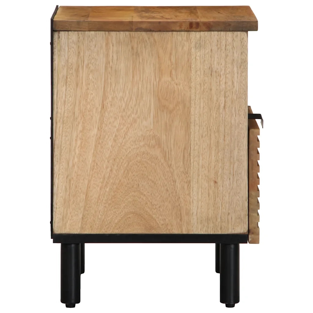 Comodino Marrone 40x33x46 cm in Legno Massello di Mango 4017726