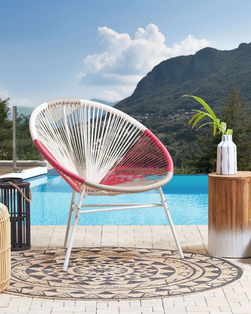 Sedia da Giardino Multicolore Rattan Sintetico Papasan Moderna