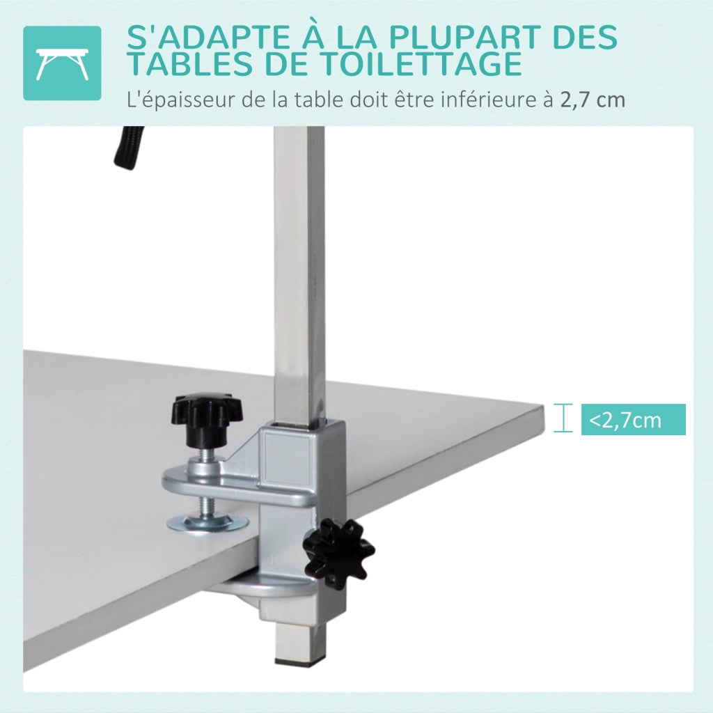 Supporto Toeletta Pieghevole Per Cani ¨C Zephmum ¨C Acciaio Inox, Altezza Regolabile 74 cm