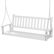 Altalena in legno per 3 persone con portata 363kg catene regolabili di 173cm, Sedia a dondolo 168x65x63cm Bianco-Dondoli