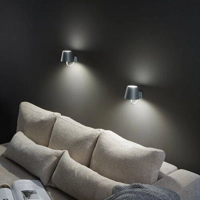 Lampada a led da Parete Poldina Grigio Scuro ricaricabile e dimmerabile con batteria fino a 12 ore