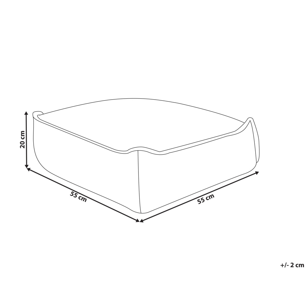 Cuscino da terra Beige Chiaro 55 x 55 x 20 cm Quadrato Tessuto Velluto Struttura a coste Pouf da seduta