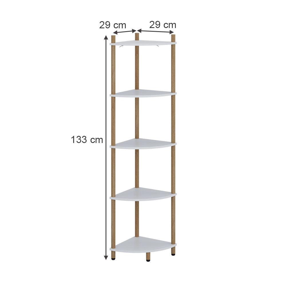 Vicco Libreria Bianco/pino 29 x 133 cm con 5 vani portaoggetti