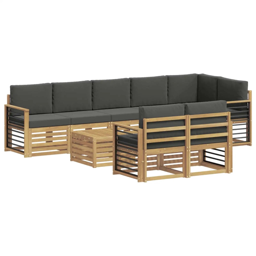 Set di divani da esterno 8 pcs Bianco e Antracite