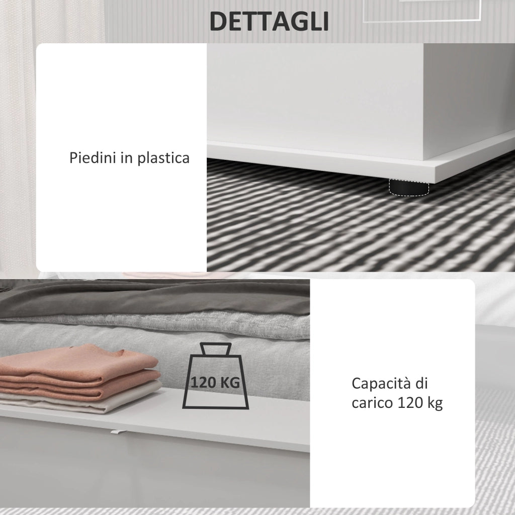 Cassettiera Panca in Legno per Camera e Ingresso ¨C zephmum ¨C Bianco 80x40x40 cm