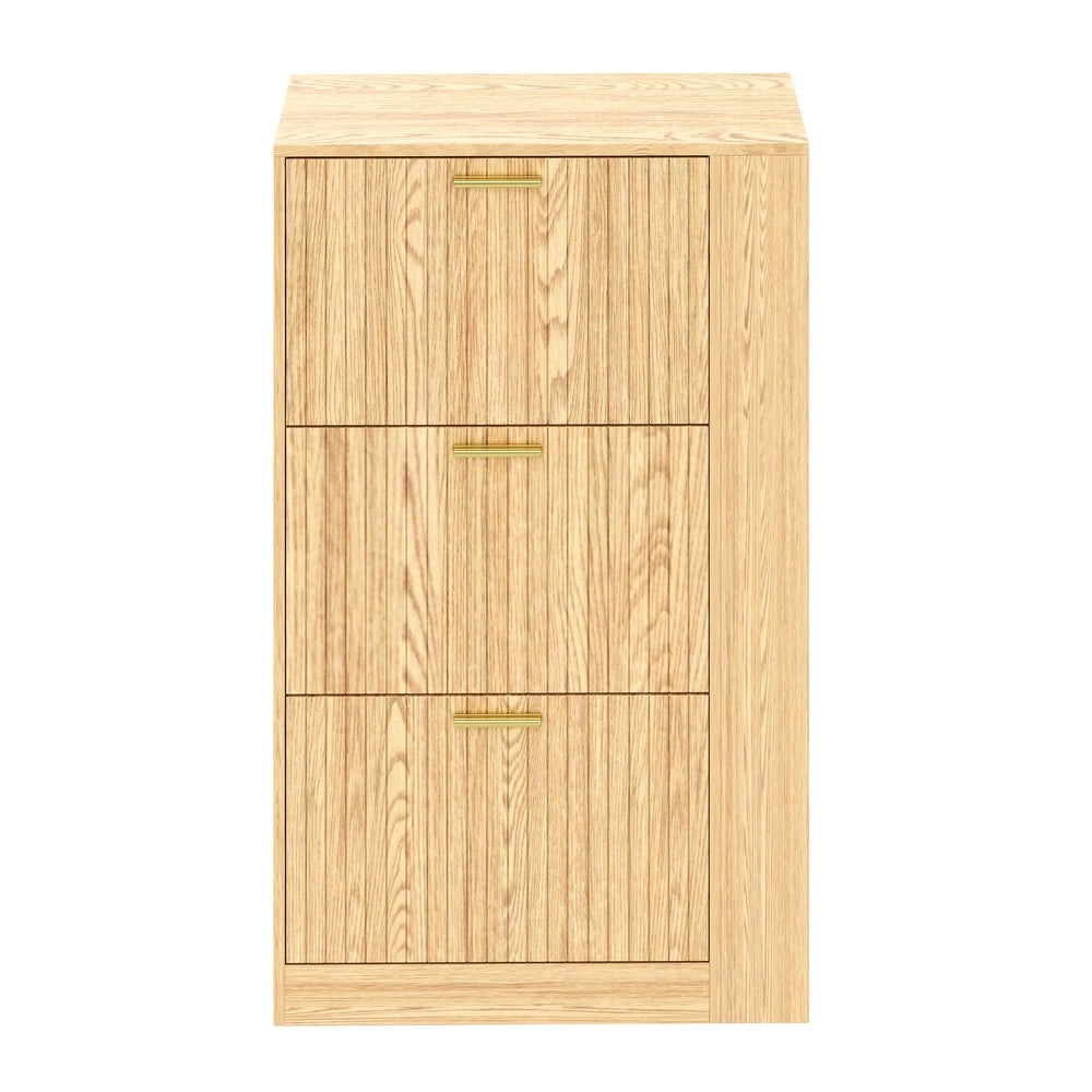 Scarpiera in Legno 3 Ante con Ripiani Aperti ¨C MINIMAL ¨C Bianco
