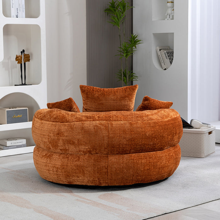 Chaise longue - Xylo - gaming chenille arancione con 3 cuscini