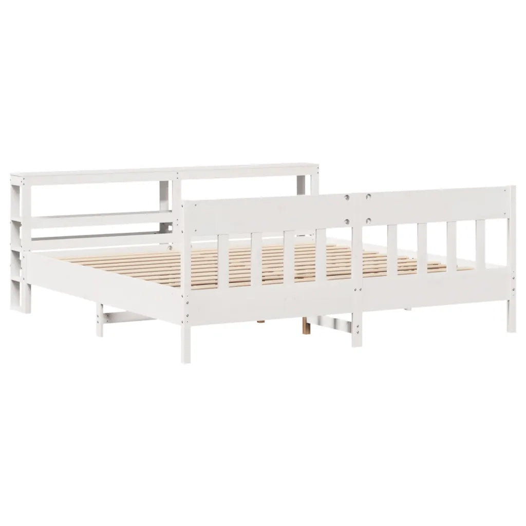 Letto senza Materasso Bianco 180x200 cm Legno Massello di Pino 3306256