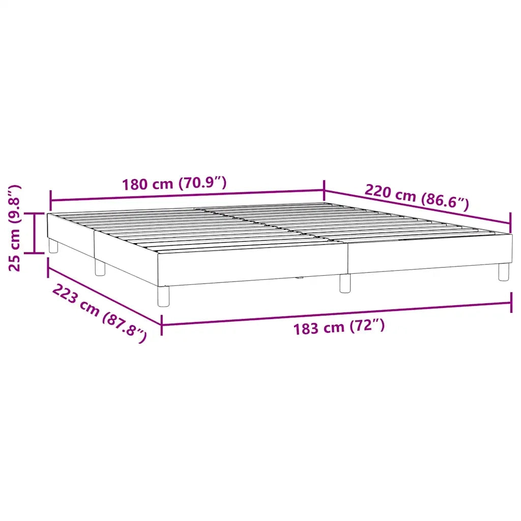 vidaXL Letto a Molle senza Materasso Grigio Chiaro 180x220cm Velluto