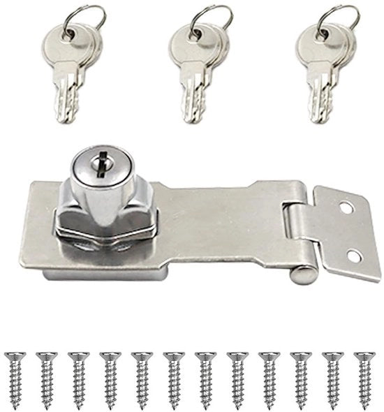 Chiusura a muro con chiave - Chiusura per porte - Sicurezza per mobili - Protezione con acciaio inossidabile e rame - Installazione facile - Blocco sicuro