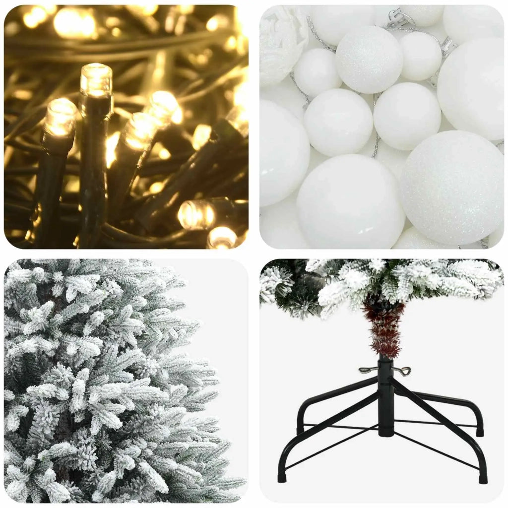 Albero di Natale Artificiale con Palline 120 cm 150 LED 3466093