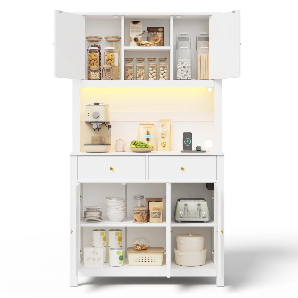 Mobile contenitore multiuso ¨C Minimal ¨C Bianco, 5 ante, 2 cassetti, 100x40x180 cm