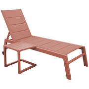 Set di lettini e tavolini BARBADOS in textilene terracotta - alluminio terracotta