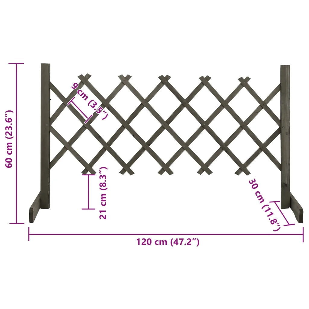 Traliccio da Giardino Grigio 120x60 cm in Massello di Abete CFW9140417