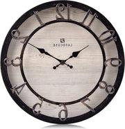 Orologio da parete rurale in stile shabby chic - Numeri arabi 3D elevati - Decorazione domestica - 305 cm - Batteria alimentata - Stile shabby chic - Cucina - Decorativo per soggiorno