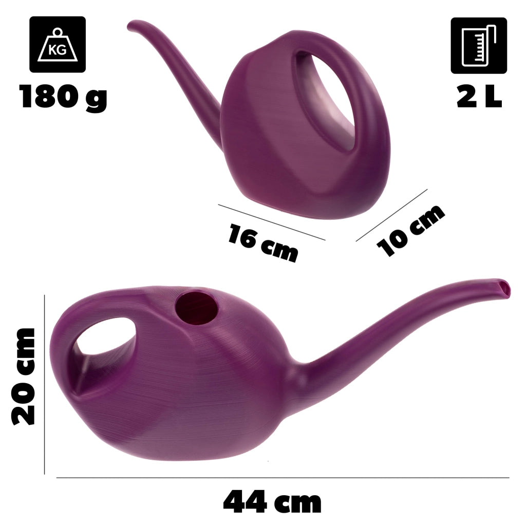 Annaffiatoio KADAX da 2 litri per giardino e casa, ideale per innaffiare fiori e piante. Piccolo, in plastica.