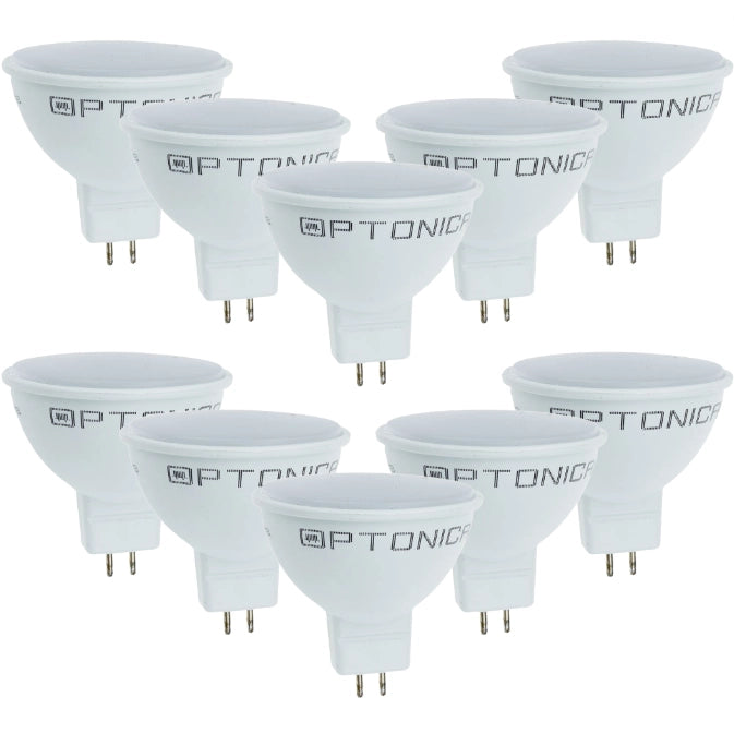 Lampadina dicroica led spillo gu5.3 7 watt risparmio energetico 6000k pezzi 10