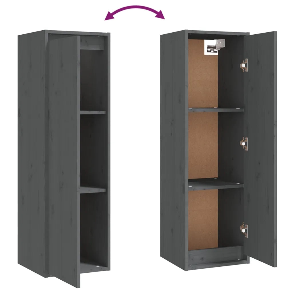 Mobili Porta TV 4 pz Grigi in Legno Massello di Pino 3100251