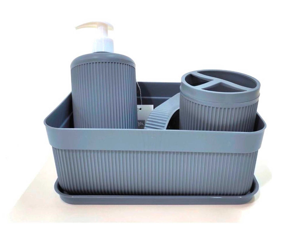 Set Bagno Akitaink 4 Accessori con Dispenser Sapone