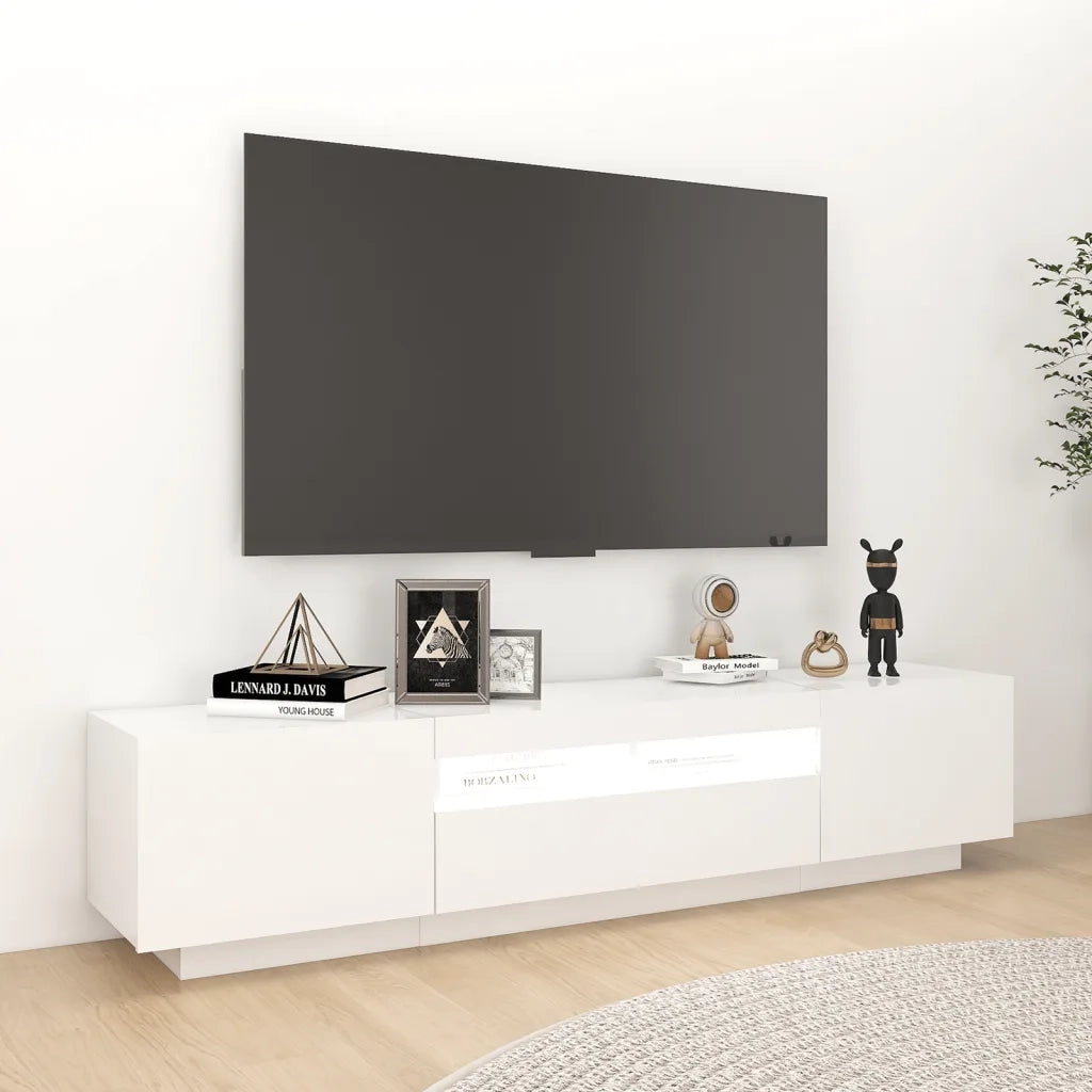 Mobile Porta TV con Luci LED Bianco 180x35x40 cm cod mxl 34036
