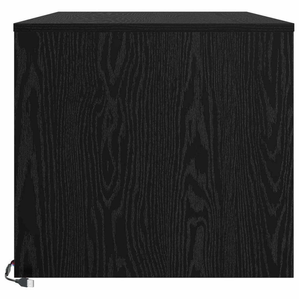 Tavolino da salotto con cassetto Rovere Nero 90 x 50 x 45 cm